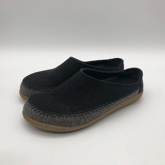Haflinger Gray Wool and Black Clogs Slippers Men Sz 43 EU/10 US - Picture 8 of 10